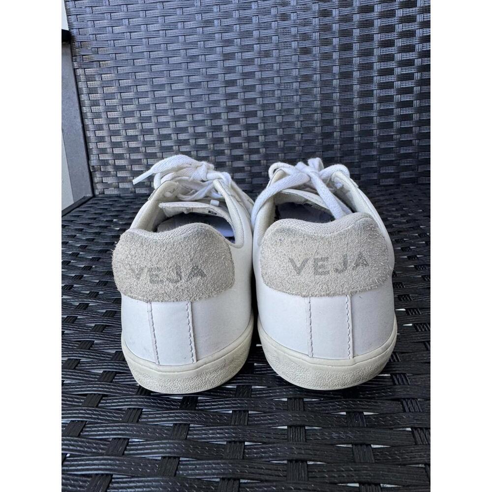 VEJA Esplar Leather Low-Top Sneakers White Beige Suede Heel Size EU 39 US‎ 8 - Picture 2 of 9